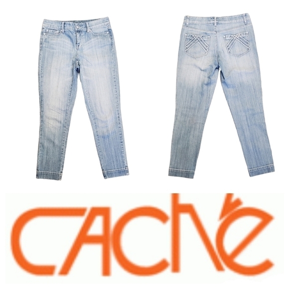 Cache Ankle Jeans Size 4 Light Blue Wash - Picture 13 of 15